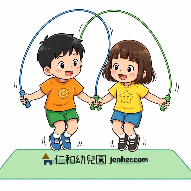 アクティビティ 5-35: お互いの縄端持ち協力跳び